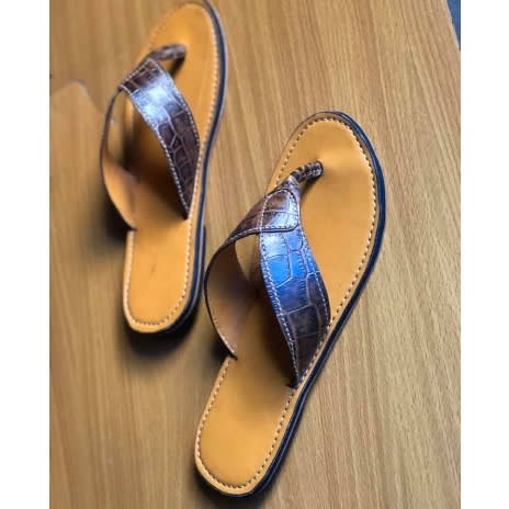 Men's Leather Simple Skin Slippers