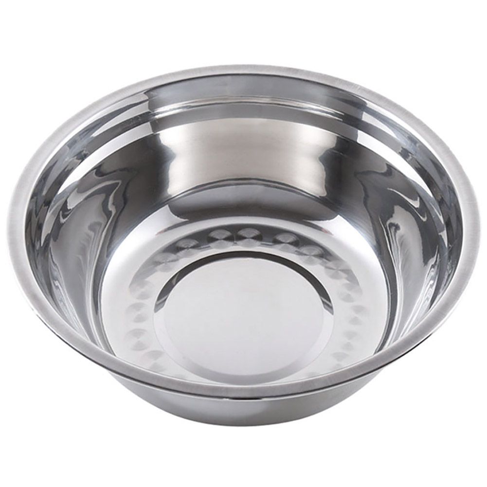 Stainless Steel Round Home Kitchen Salad Egg Mixing-Silver