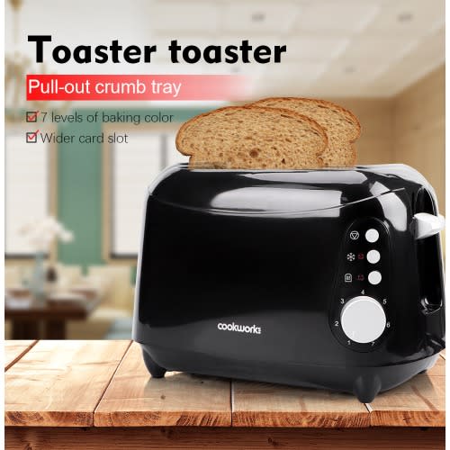 Two Slice Auto Popup Electric Toaster With Pullout Crumb Tray - 750w