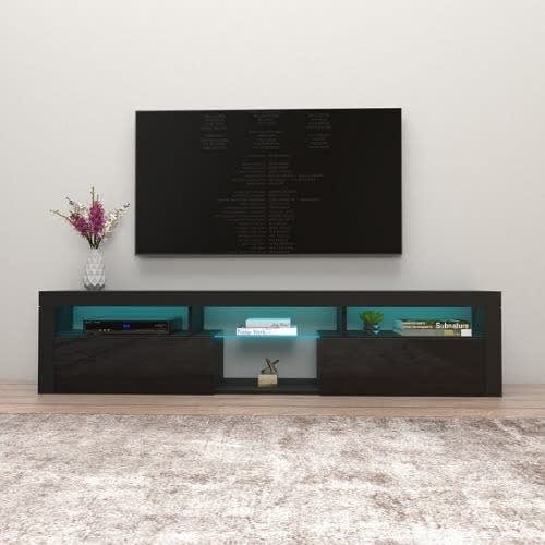 High Gloss TV Stand For TV's Up To 88" - Black