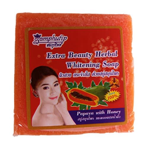 Somphutip Extra Beauty Herbal Whitening Face Soap Papaya - 60g -1pc