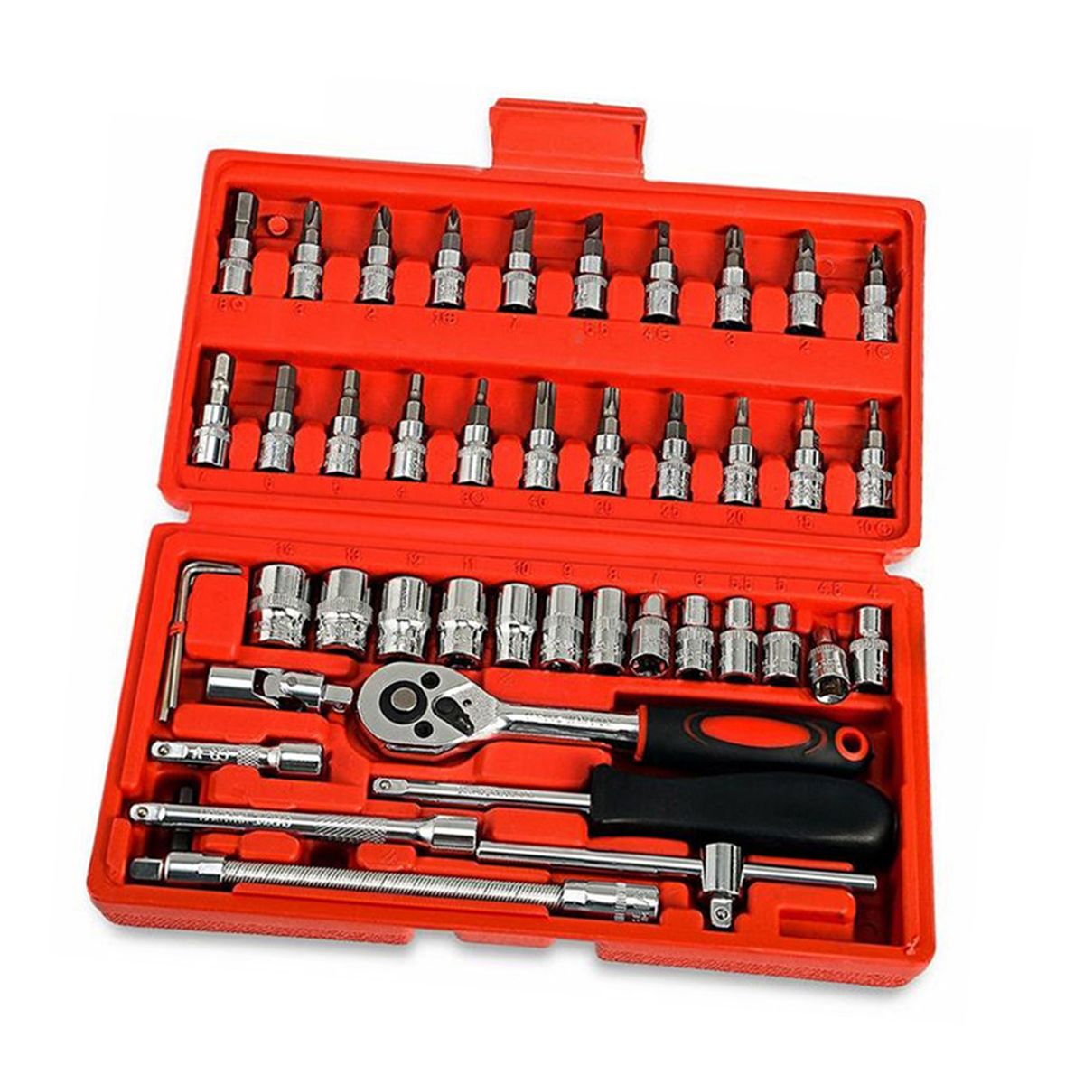 46PCS Suit Compact And Convenient Quick Ratchet Sleeve Auto