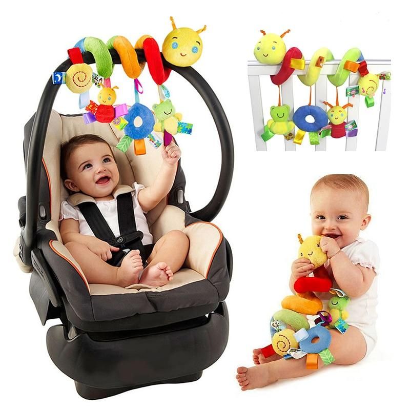 Newborn Baby Plush Stroller Toys Baby Rattles Mobiles Cartoon Animal Hanging Bell Educational Baby Educational Toys 0-12 Months
