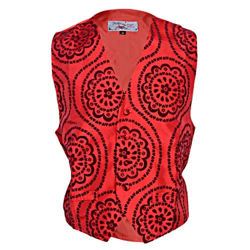 Classy Waistcoat- Red & Black - MWC-1451