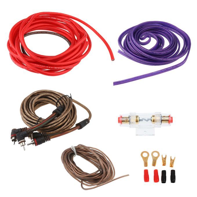Car Audio System Wire RCA Cable Set Fuse Holder Overload Protection