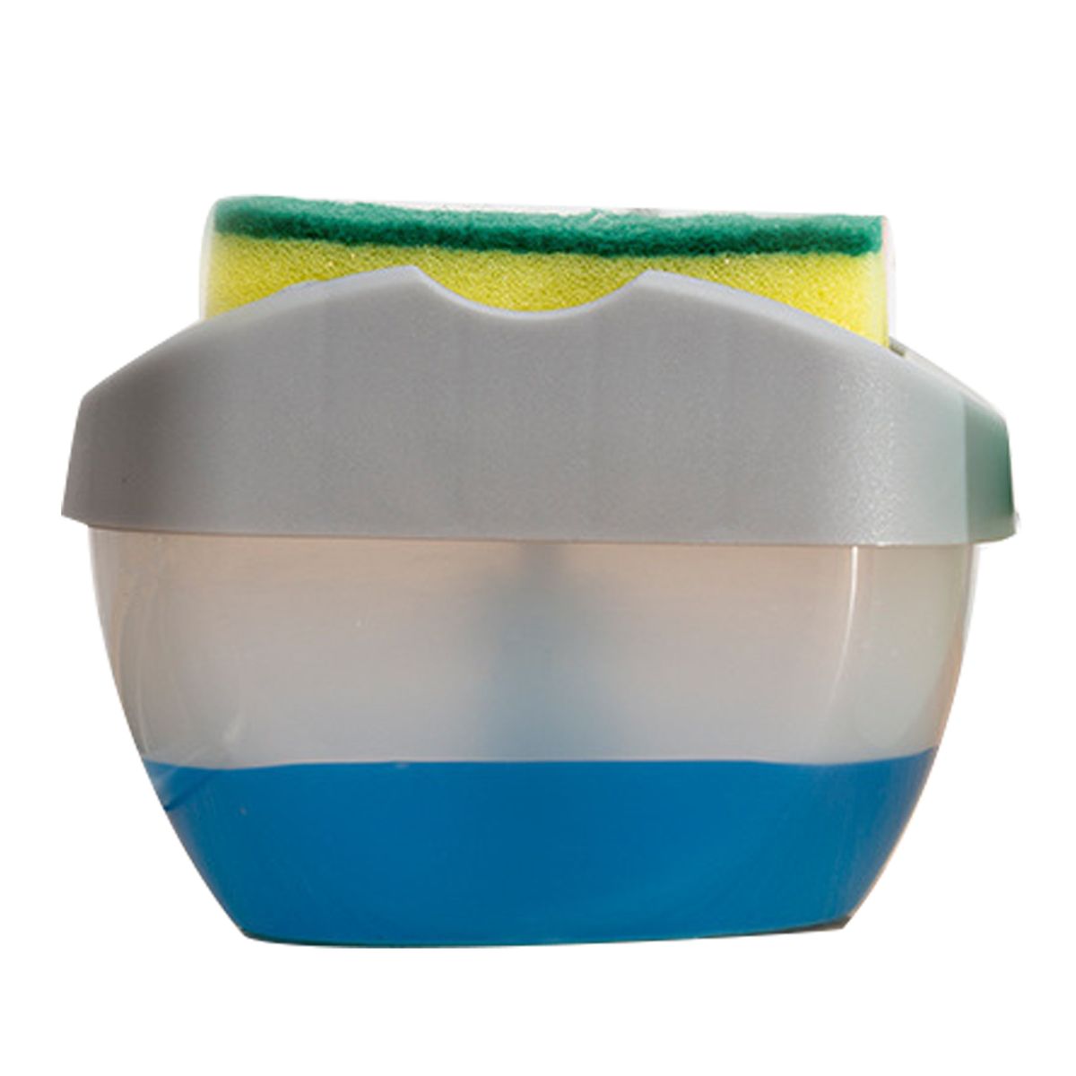 Press Soap Dispenser With Sponge Dishwashing Liquid-Grey