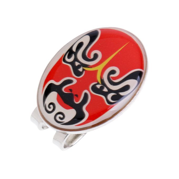 Red   Opera Mask Pattern Alloy Golf Hat Clip + Removable Ball Red
