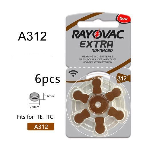 Air-Zinc Battery For Hearing Aids,Size 312 Za,PR41,1.45V