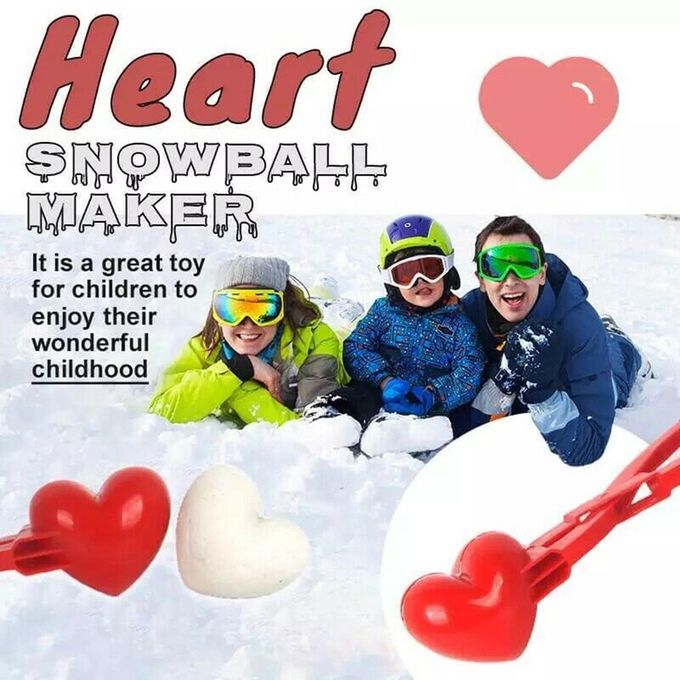 Heart Snowball Maker Clip Mold Sand Ball Clamp Tool Snow Fight Kids