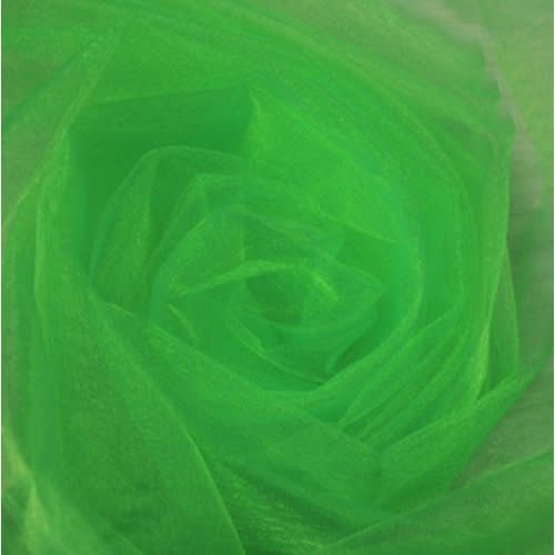 Plain Organza Fabric Bridal Wear Material - 4 Yards - Green