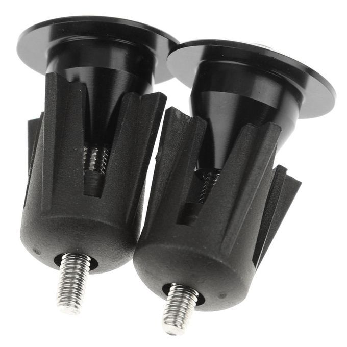 1 Pair Aluminum Road Bike Handlebar Grips Handle Bar   End Plugs Black