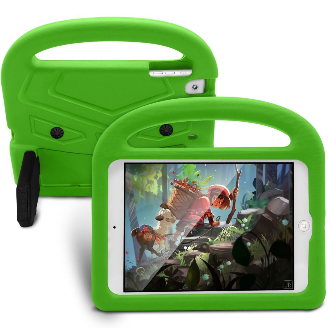 For  IPad Mini 5 / 4 / 3 / 2 / 1 Sparrow Style EVA Children's Flat Anti Falling Protective Shell(Green)