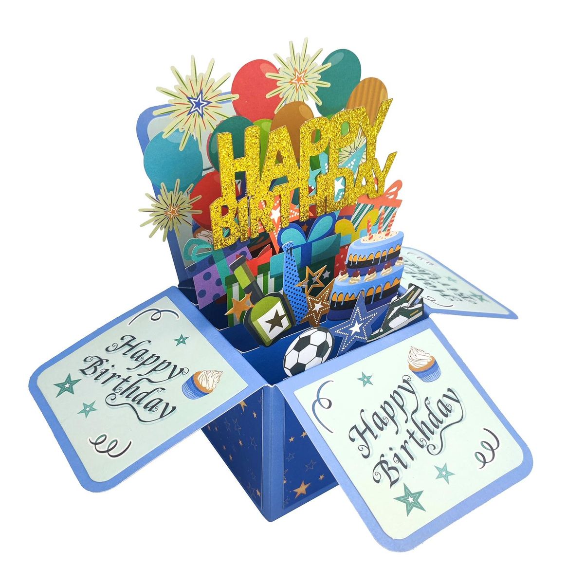 Unique Birthday Card 3d Surprise Greeting Card Handmade Diy Birthday Blue