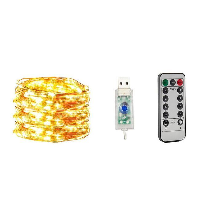 USB  O Er Wire String Lights  Hristmas   De Oration Pra Ti Al Stars  -Warm White-10 M 100 Lights