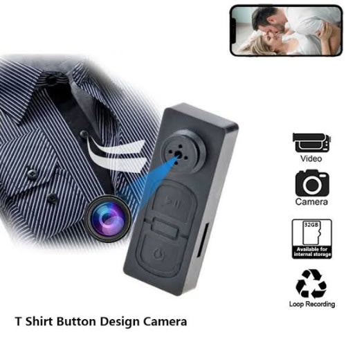 Security T-shirt Button Mini Camera