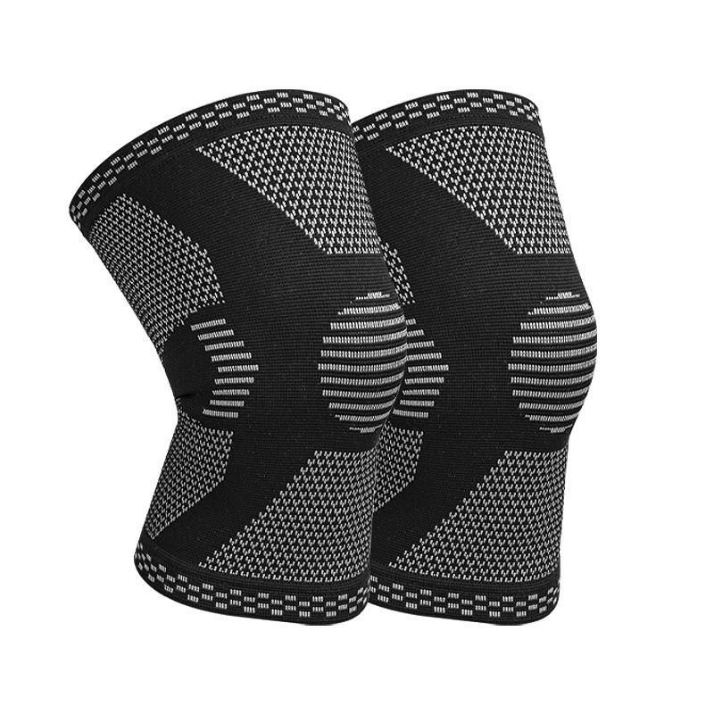 High Elastic Three-Dimensional Knitted Nylon Sports Knee Pads M Black