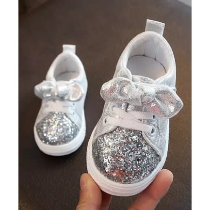 Girl's Bow Knot Sequin Sneakers