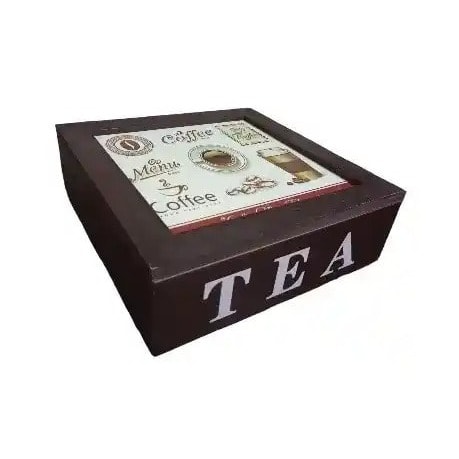 Modern Wooden Tea Box - 9 Slots