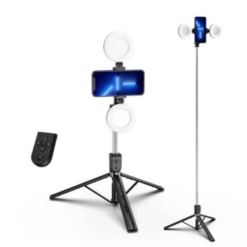 Extendable Selfie Stick Stand - Lightweight Compact Stainless Steel With Remote