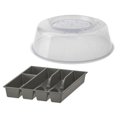 Microwave Lid And Cutlery Tray Set