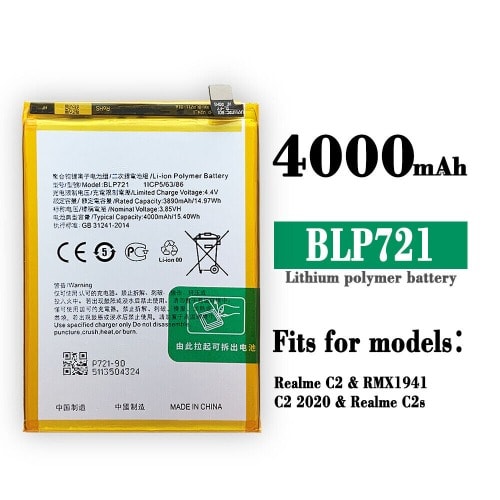 Replacement Battery For Oppo C2 Blp 721