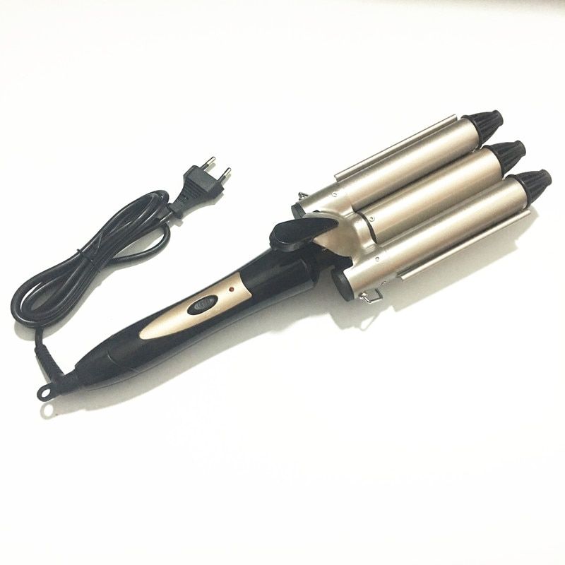 Voltage: 110-240 - V  Sale Fashion Three  Joint Ceramic Triple Barrels Curling  Deep Wave Curler Hair  Freeshipping