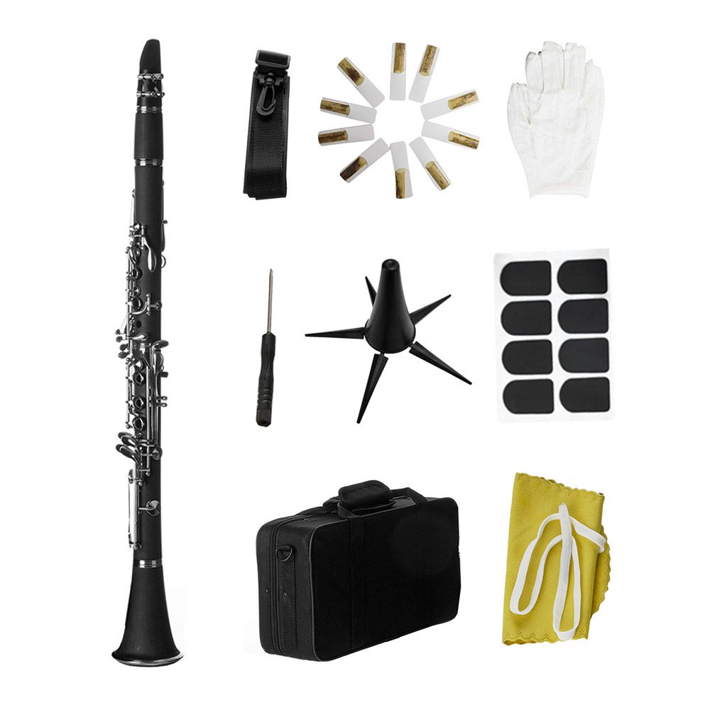 Bb B Flat Clarinet Clarionet Bakelite With Case Reeds Rubber