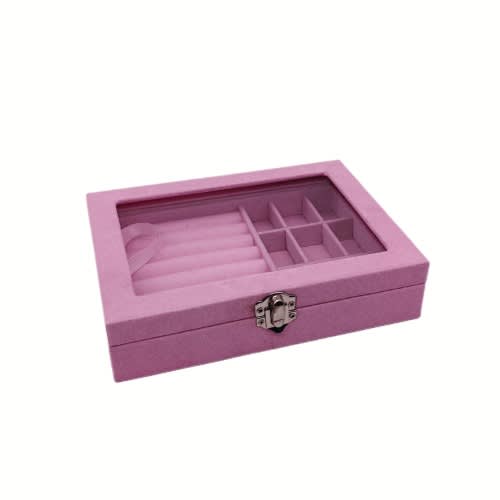 Transparent Flannel Jewelry Display - Pink