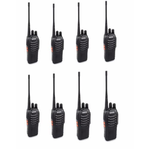 Bf-888s Uhf 2 Way Radio Handheld Walkie Talkie & Interphone Black - 8 Pieces