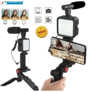 Vlogging Live Streaming Kit Microphone Ring Light Ki