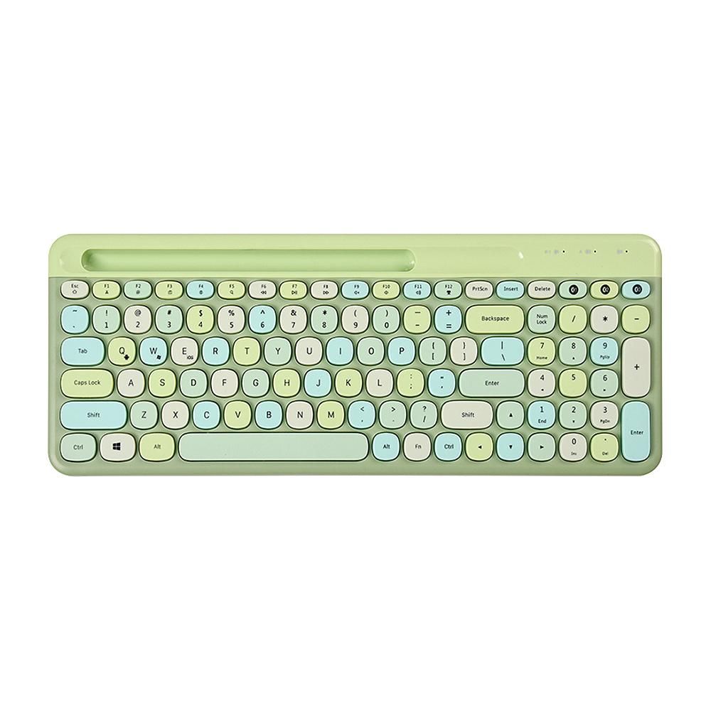 Mofii Wireless BT Keyboard Multi-device Switching Integrated Slot Multimedia Shortcut Keys Intelligent Power Saving Green