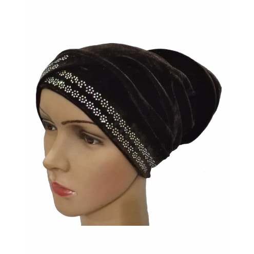 Studded Twin Tube Turban - Brown