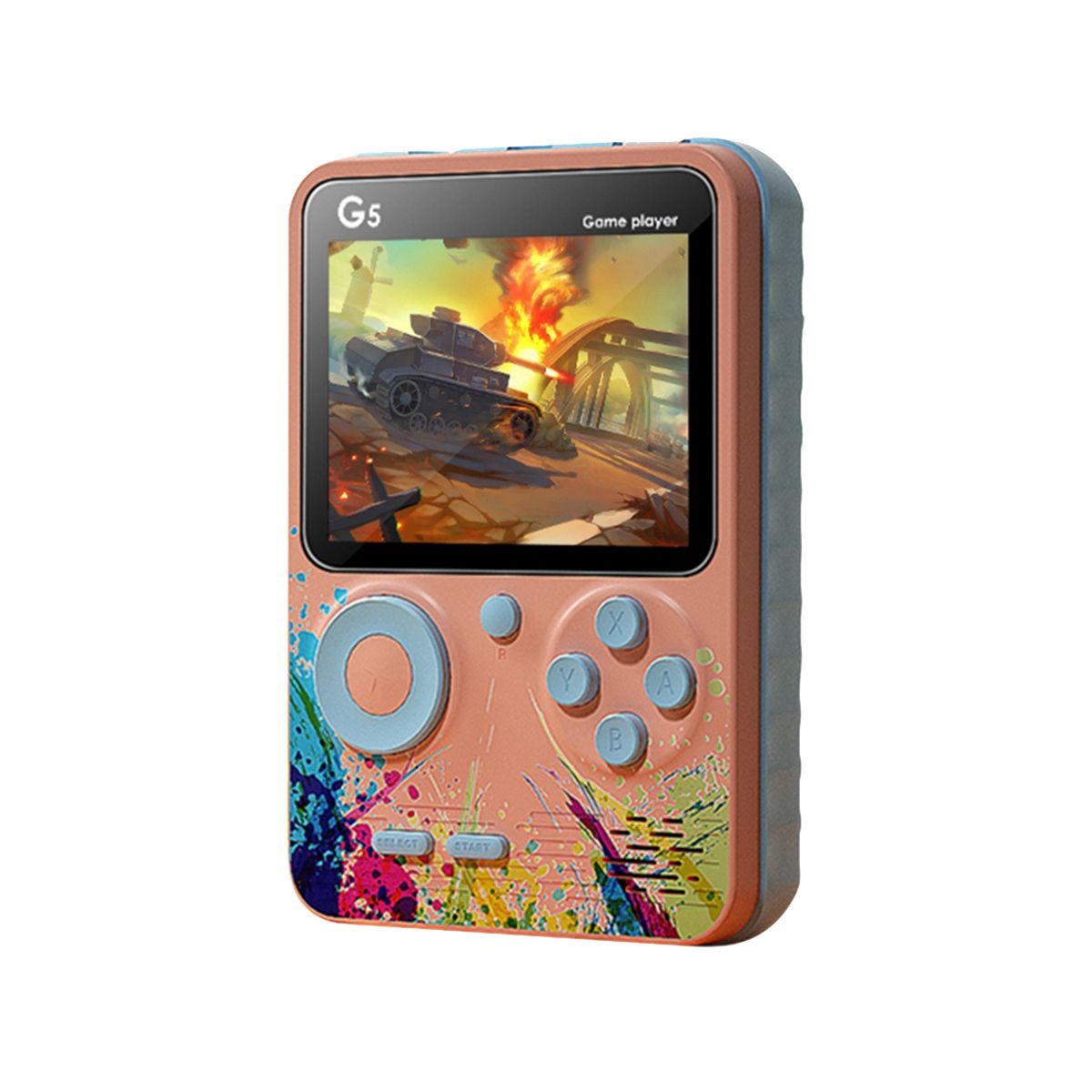 G5 Retro Console Handheld Game Player 30 Inch Pocket Game Controller Built-in 500 GamesLotus Pink