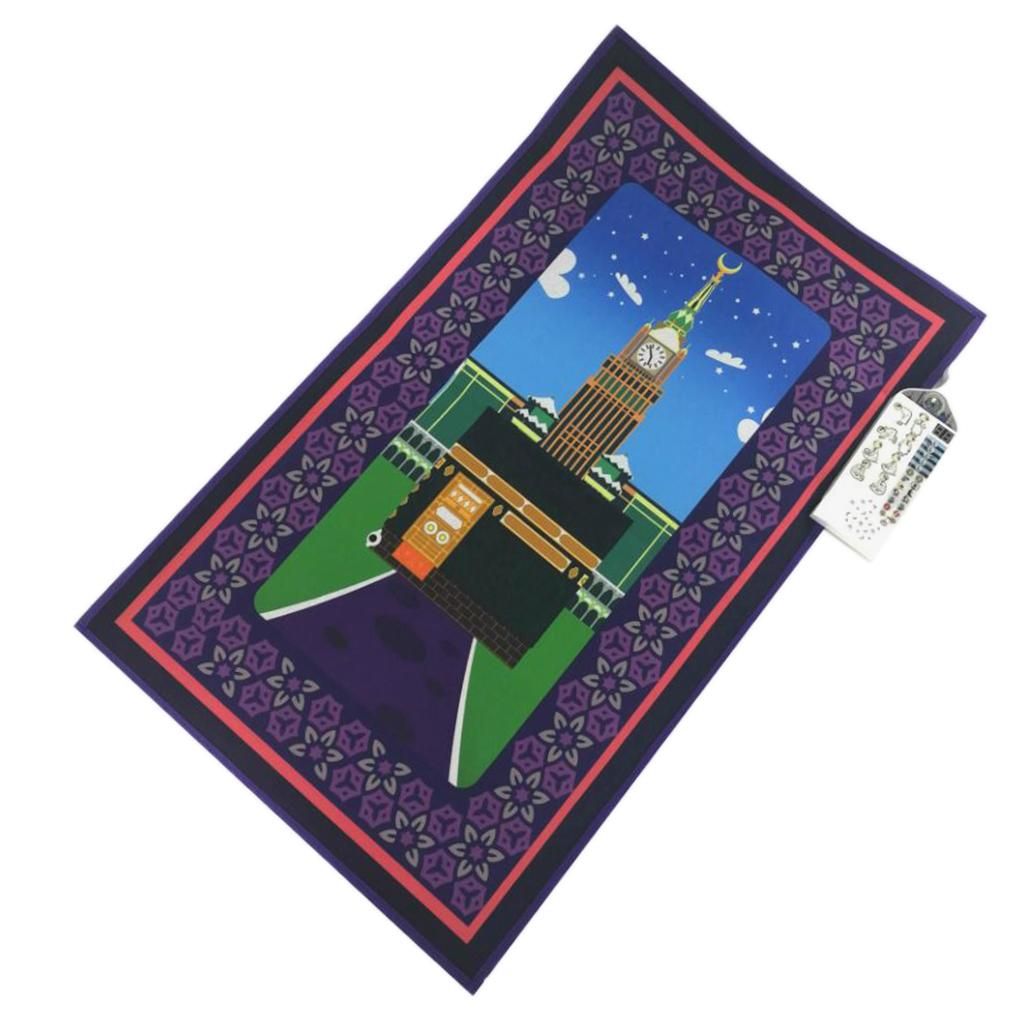 Muslim Mat Prayer Rug Intelligent Interactive Pray Teaching Purple B