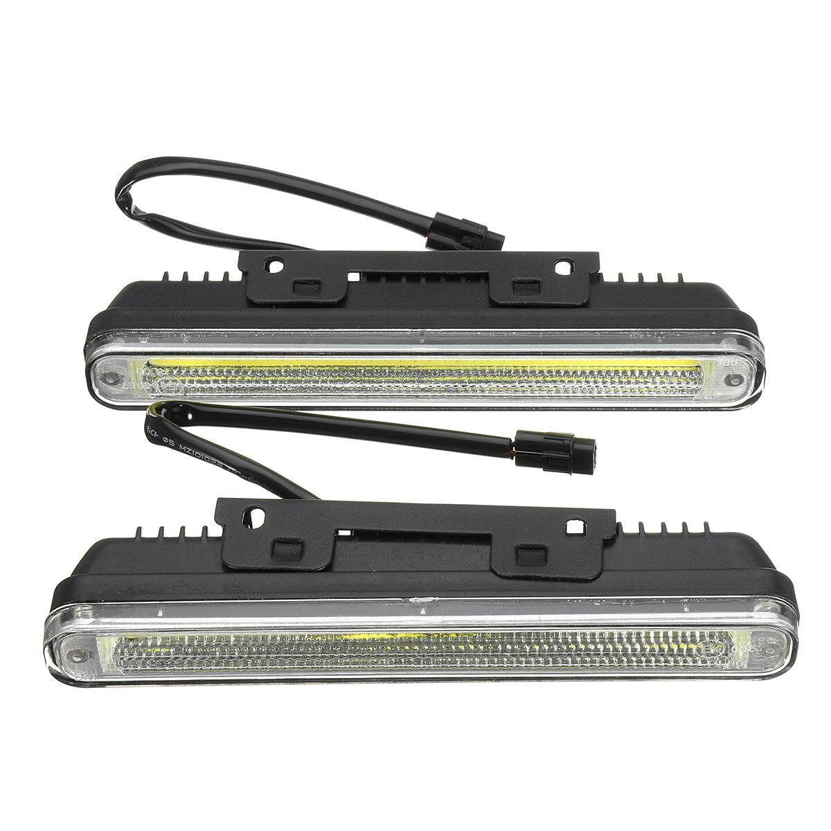 1 Pair Universal COB LED Front DRL Daytime Driving Running Lights Lamp White Light