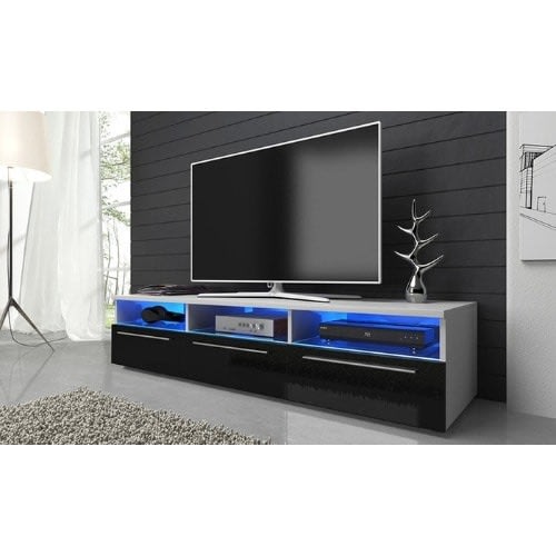 Glossy Elis 72inches Tv Stand With Ledlight - Multicolor