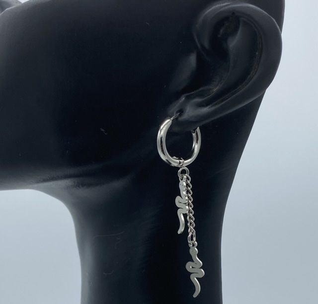 Circle Steel Drop Down Classic Men's Hoop Earrings