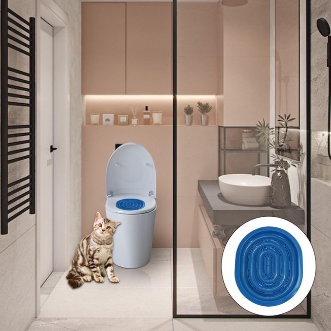 Cat Toilet Training Kit Kitten Plastic Mat Pet Supplies Blue Netto