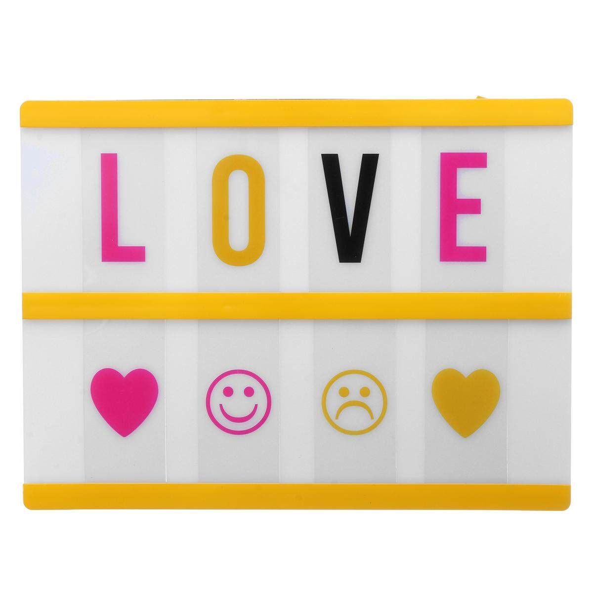 A5 USB Cinematic LED Light Up Letter Box Cinema House Wedding DIY Message Board (Yellow) Beige