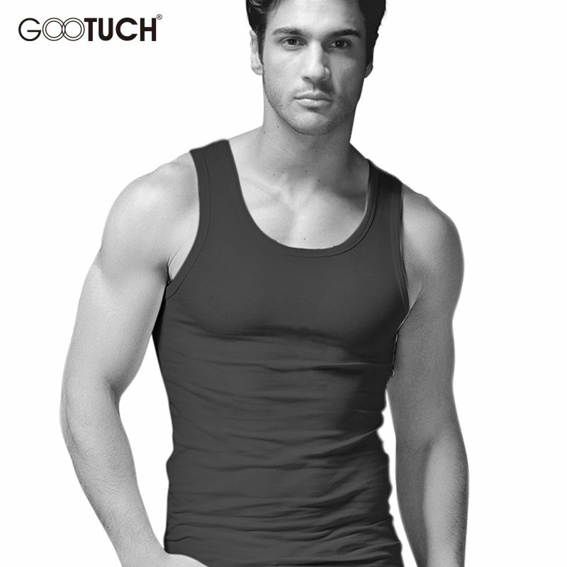 Men Plus Size Cotton Tank Top Tee Shirts Sleeveless Undershirt Fashion Design Tanks Vest Solid Color Stylish Soft Singlet 5038(#BLACK) HON