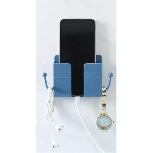 Wall Mount Phone Holder - Self-adhesive - 1pc - Blue