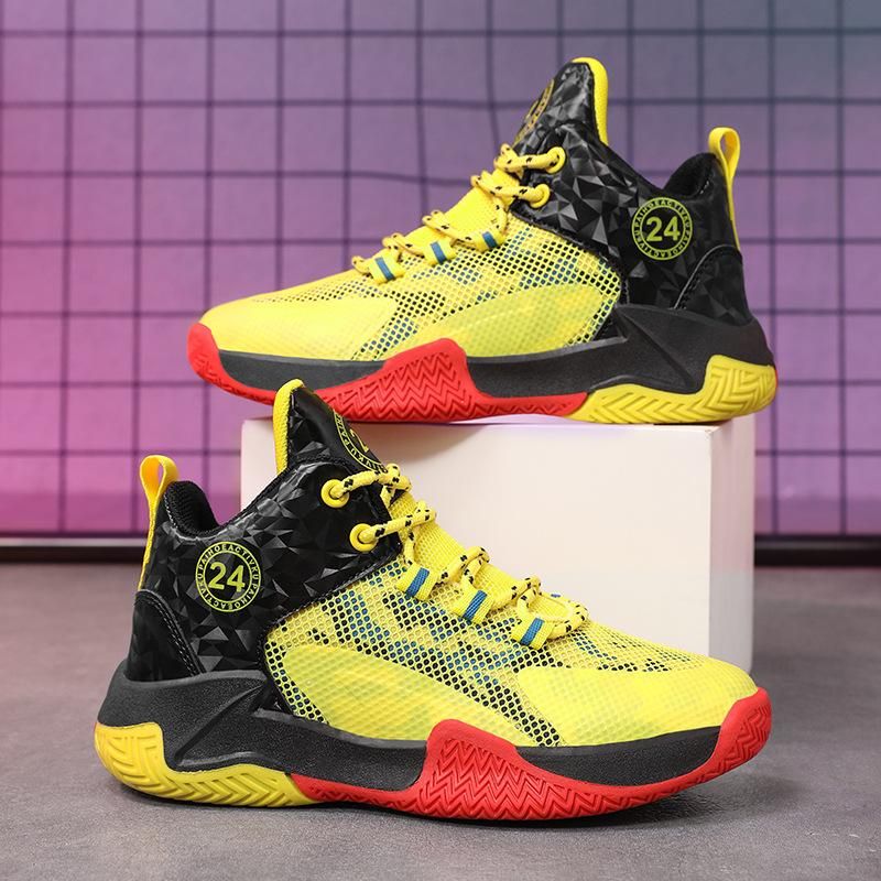 Boys Basketball Shoes Kids Running Basketball Shoes Yellow