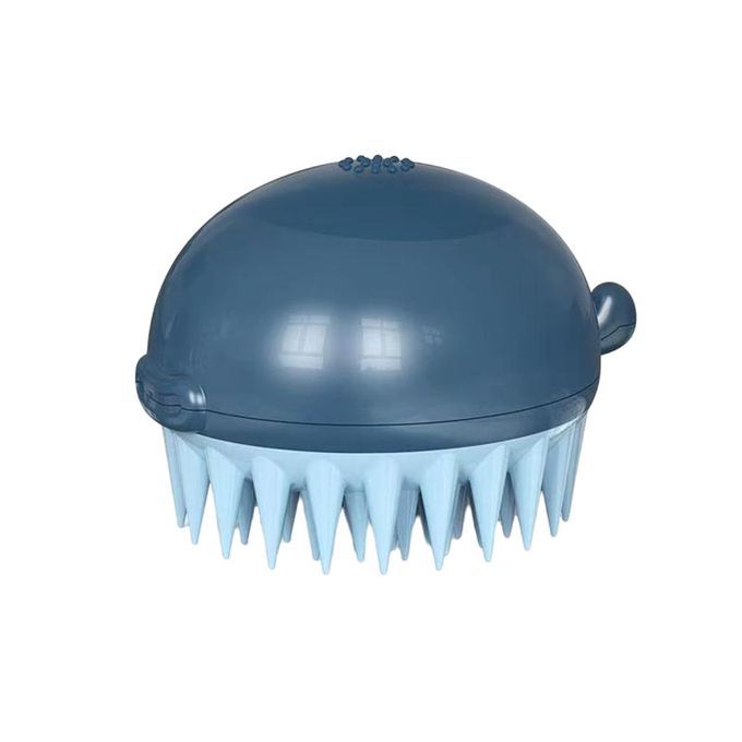 Bath/Massaging/Grooming 3 In 1 Pet Soft Silicone Non-Slip Brush Blue