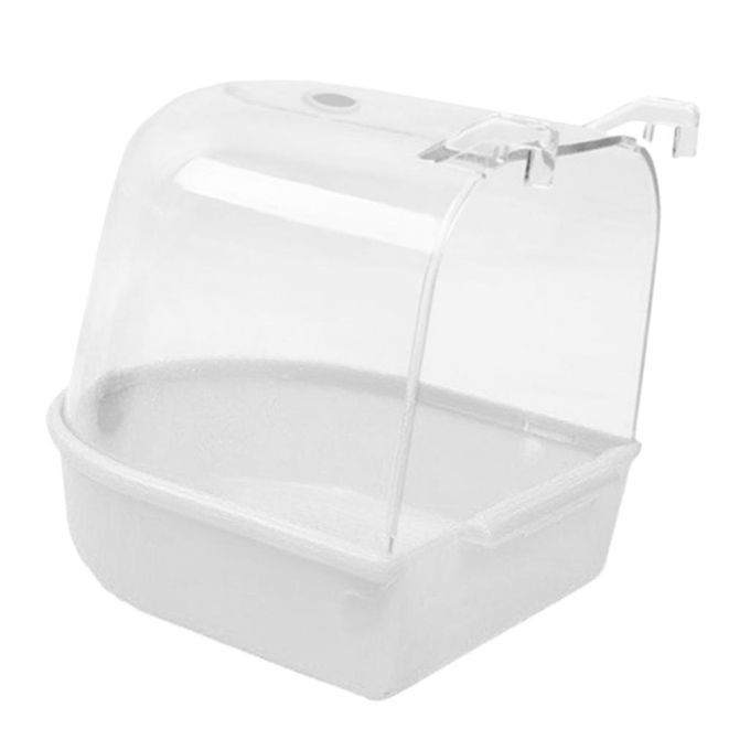 Bird Bathtub Bath Shower Box For Little Bird Canary Budgerigar White-B