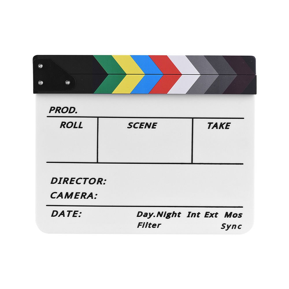 Professional Acrylic Clapboard Dry Erase TV Film Movie