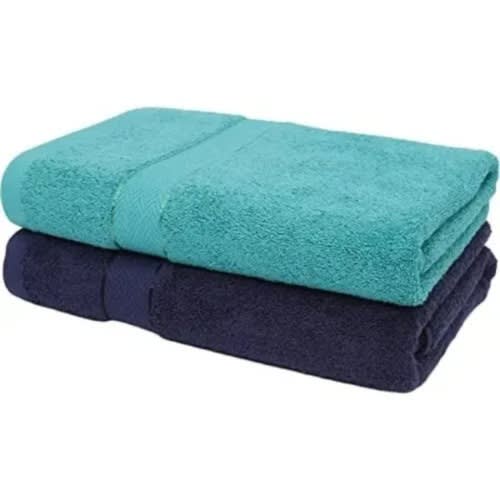Bath Towels - Navy & Aqua Blue - 2pcs