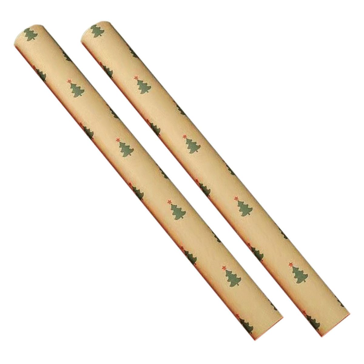 Christmas-themed Gift Wrap 2-pack Festive Xmas Wrapping Paper for Gift Apricot