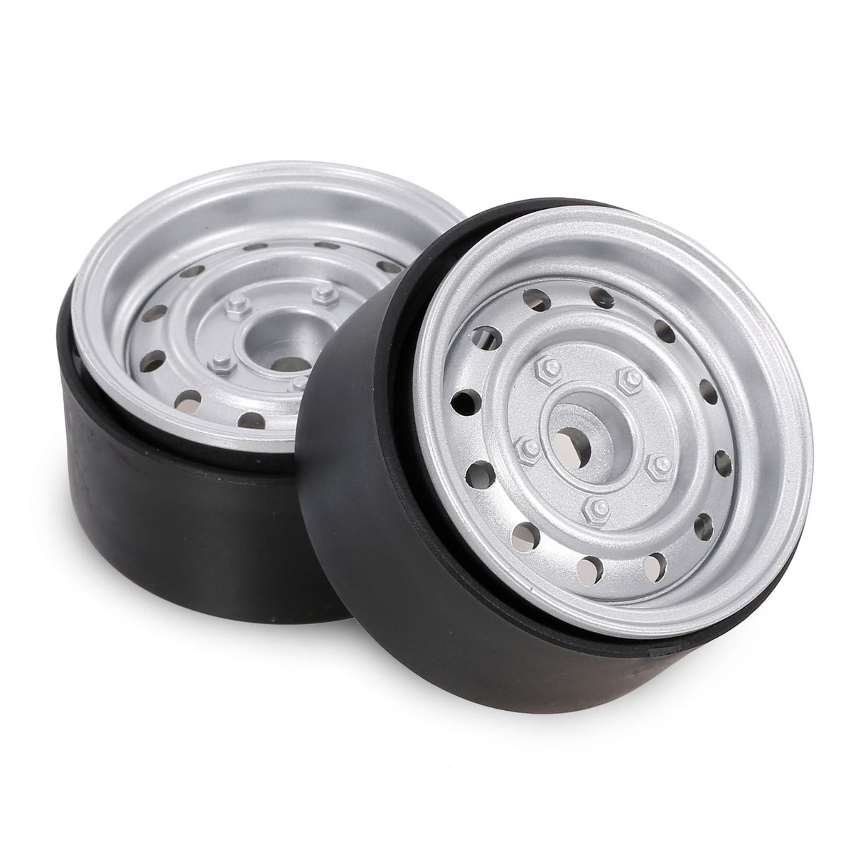 2PCS Metal 1.9 Inch Wheel Hub Rim Beadlock for 1/10 RC Crawler Car Compatible with TRX4 SCX10 RC4WD Hsp Redcat Traxxas Tamiya Hpi AXIAL DIY Replacement