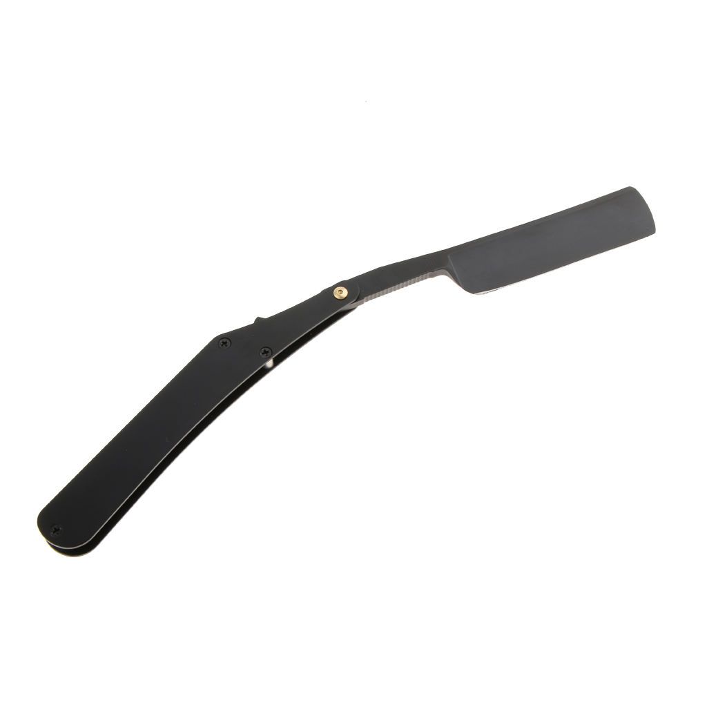 Alloy Straight Edge Folding Shaving  Salon Barber  Black
