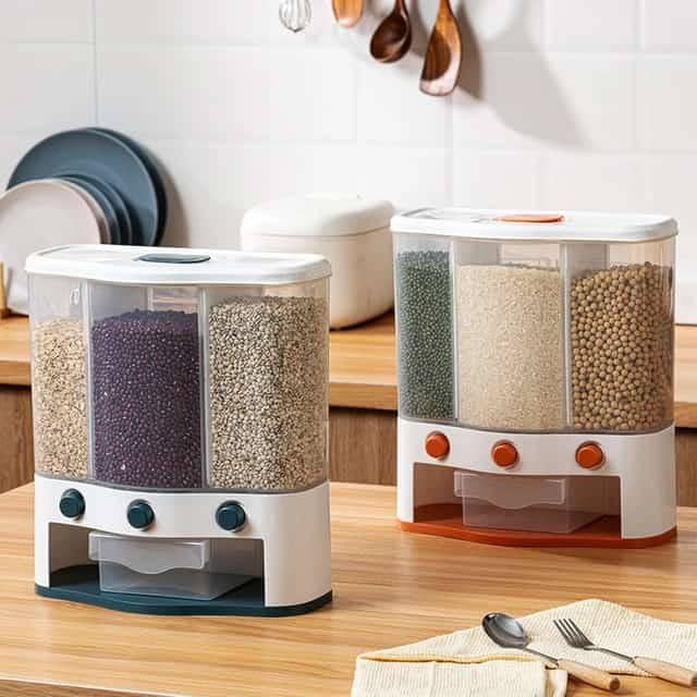 Multifunctional Cereal Dispenser Storage Box - 3Layers